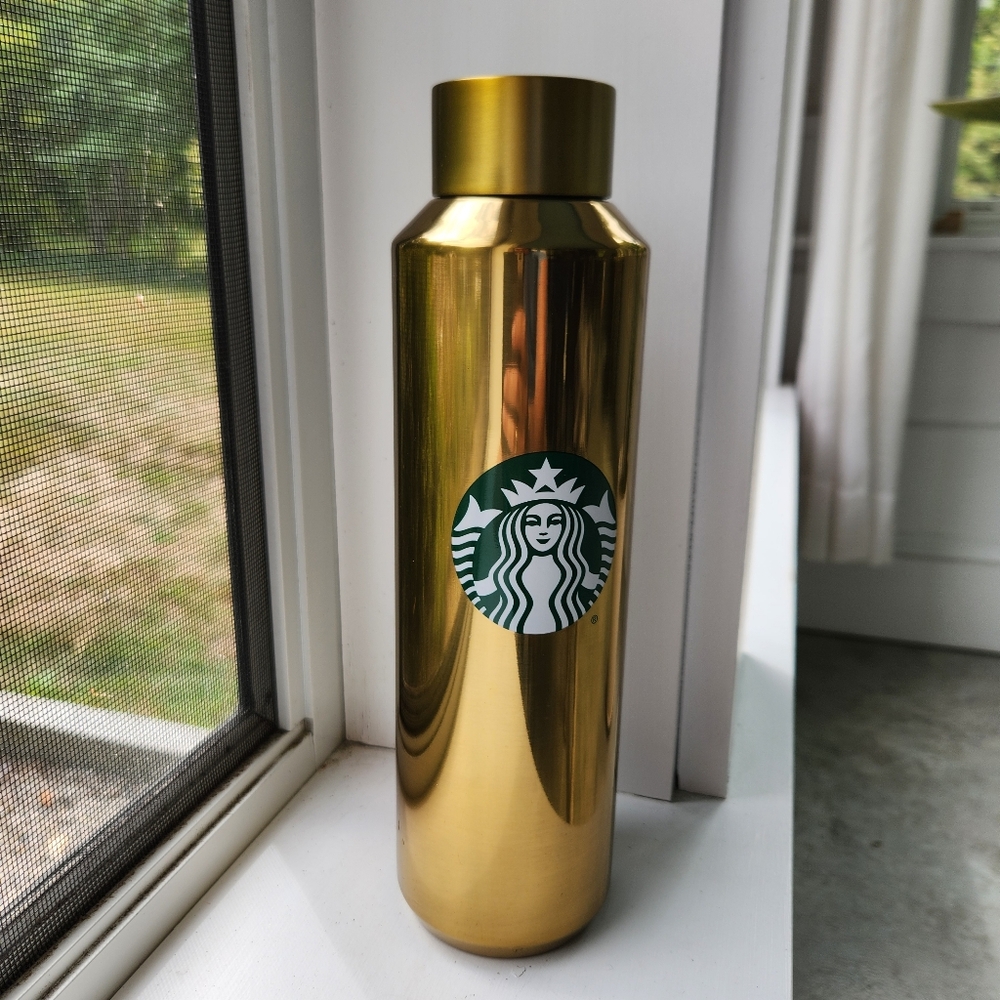 Starbucks Disney Gold Thermos Travel Mug